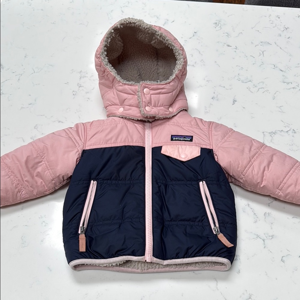 Pink and Navy Hooded Jacket